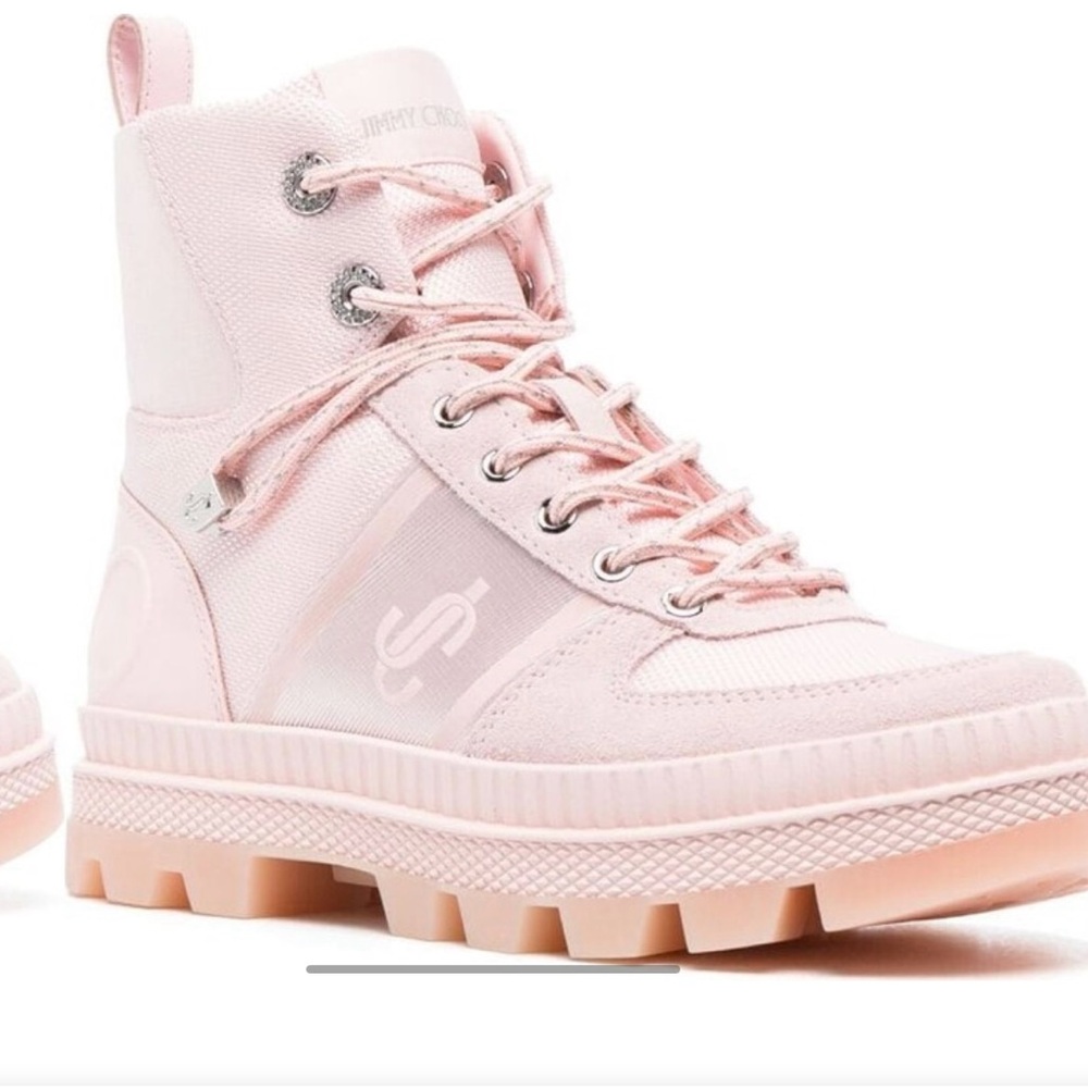 Jimmy Choo Pink Lace-Up Boots